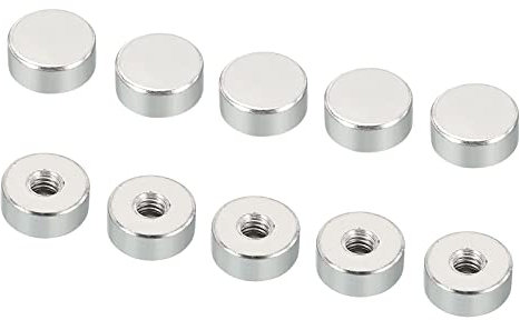 PATIKIL M4 Tapa Tuerca, 10 Paquete Bellota Tuerca Tornillo Tapa Inserción Perno Cubierta Plana Hembra Rosca Herraje Accesorios Iluminación Artefactos Plateado Tono