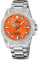 Lotus Herren Armbanduhr in der Farbe Silber und Orange mit Edelstahlarmband, Wasserdichtigkeit: 20bar, Gehäusedurchmesser: 44,5 mm, 18926/3