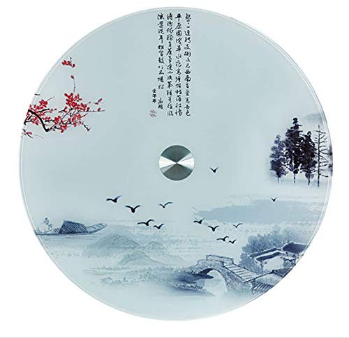 CENAP Grand Plateau tournant en Verre trempé Lazy Susan Heavy Duty Table à Manger Ronde pivotante Grande Assiette de Service de Table Plateau Rotatif Transparent Tourne en Douceur (Taille : Ø 60cm