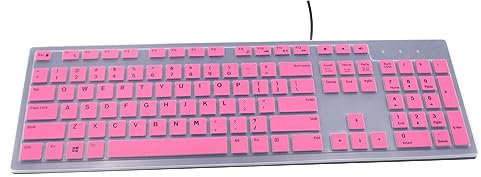 Tastaturabdeckung kompatibel mit Dell KM636 KB216 Tastatur, Dell Optiplex 5250 3050 3240 5460 7450 7050, Dell Inspiron AIO 3475 3670 3477, Dell Inspiron 27 7000 7700 7790 All-in-One-Tastatur, Pink