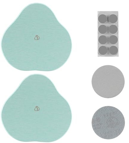 Navaris Bandejas de Diatomita - Piedras de Secado Rapido - 2x Piedras de Secado Rápido para Jabonera Baño Cocina Fregadero Mascotas y Plantas - Piedras de baño - Verde menta