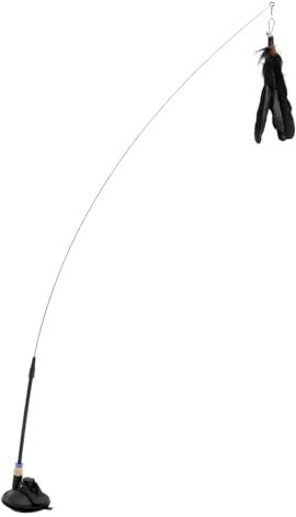 minkissy Lustiges Katzenspielzeug Katze Feathe-r Zauberstab Spielzeug Kätzchen Teaser Zauberstab Katzen Training Clicker Interaktiver Katzenstab Ribbon Charmer Stick Katzenminze Spielzeug mit Quasten