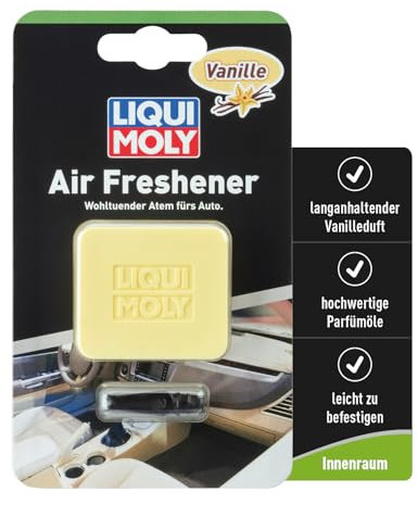 LIQUI MOLY Air Freshener Vanille, Art.-Nr. 21830 I 1x Auto Duft Innenraum zur Befestigung am Lüftungsgitter I Lufterfrischer Auto mit hochwertigen Parfümölen und langanhaltendendem Vanille-Duft