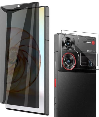 Phlleyaa Verre Trempé Anti-Espion Pour ZTE nubia Z60 Ultra,Film Anti-Espion 1 Pièces + Caméra Arrière Protecteur 1 Pièces,Anti-Rayures,sans Bulles Pour ZTE nubia Z60 Ultra Protection Décran