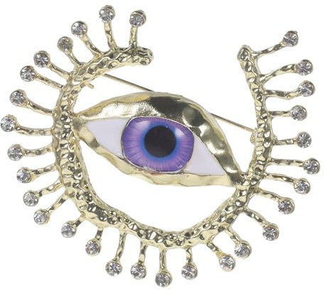 COLLBATH Augenbrosche Anstecknadel Retro mit Strasssteinen Teufelsauge Schal Brosche Dekorative Nadel für Damen Rucksacknadel Einzigartige Hutnadel Vintage Accessoire () 1Stk