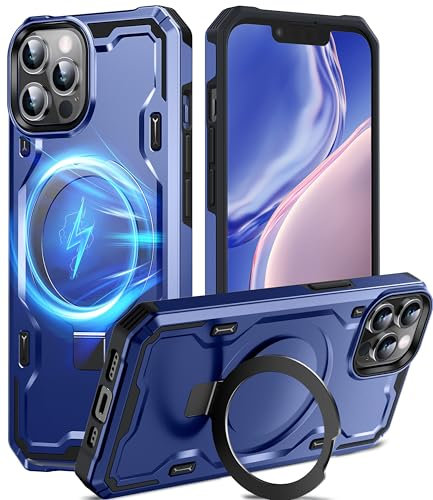 Chicfun Armour Defense Magnetic Stand for iPhone 12 Case, iPhone 12 Pro Case for MagSafe Kickstand [360°Rugged Tough, NO.1 Military ShockProof Heavy Duty] Phone Case 12/12 Pro Cover Blue