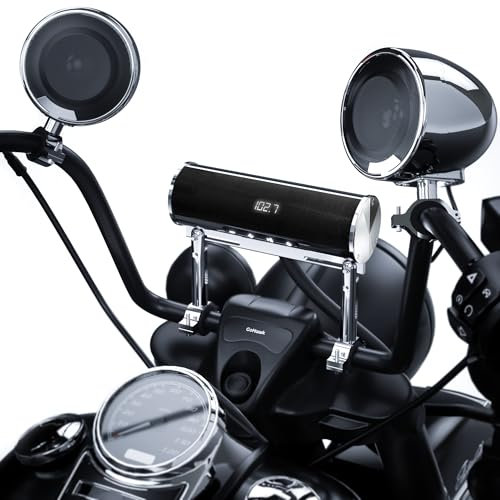 Stereo Bluetooth impermeabile per moto, 4 altoparlanti Sound bar con altoparlanti da 4,5, amplificatore integrato MP3 lettore musicale sistema audio w/USB e radio, ideale per Harley Custom (RD8-X45