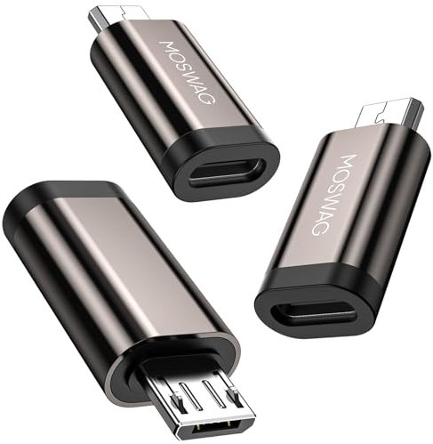 MOSWAG USB C Converter Micro Adapter, USB C Converter Micro Adapter, Adecuado para Samsung Galaxy S7 Edge, S6, S6 Edge C Converter Micro Adapter (3Pack)