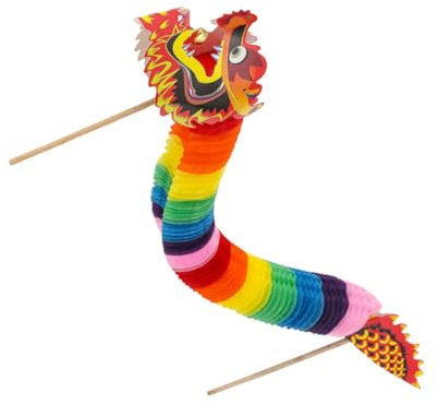 Toyvian Giocattolo da Ballo Tagliato in Carta Forniture per Feste Arredamento di Capodanno Oggetti di Scena per Foto di Feste Decorazioni di Carta per Capodanno Cinese Rosso di Legno