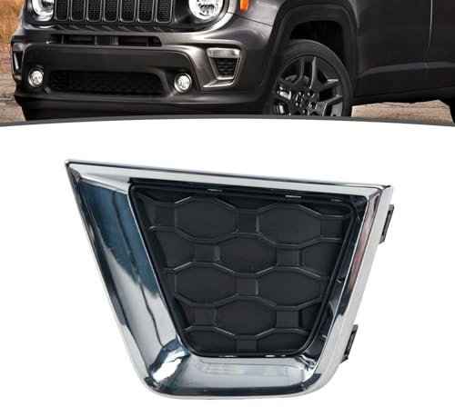 JESYMBX Cornice di copertura per fendinebbia per Jeep Renegade 2019-2023 lunetta griglia fendinebbia CH1038204 6VP55LXHAA sinistra