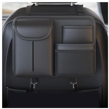 YHQKJ Autositz Organizer für MINI Steilheck R60 F60, Auto Rücksitz Aufbewahrungstasche Rückenlehnenschutz Multi-Taschen Zubehör,A/Black