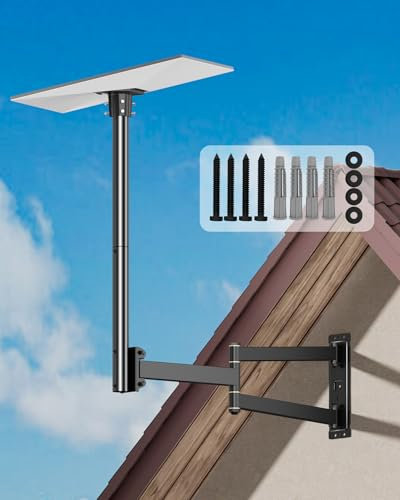 WHYFONE Starlink Gen 3 Mount, 360° Adjustable V3 Long Wall Mount, Heavy Duty Pivot Starlink Wall Mount, Starlink Gen3 Pole Mounting Kit with Gen 3 Pipe Adapter for Gen3 Starlink Internet Kit Satellite