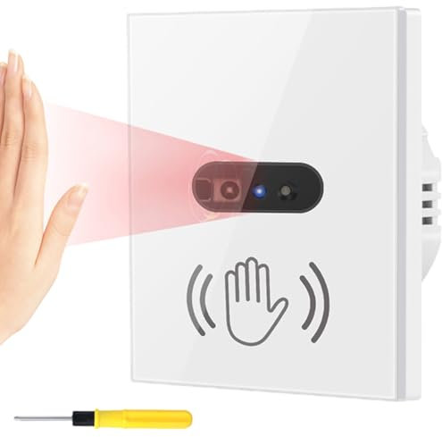 Acmerota Motion Sensor Light Switch Motion Sensor Hand Wave Switch, 8cm Sensor Switch 10A, 90-250V Air switch Contactless switch Suitable for Bedroom Kitchen Bathroom, ect (Neutral Wire Required)