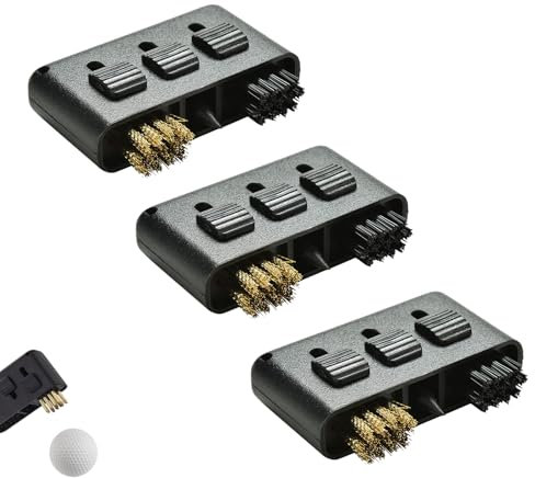 MEKEET 3PCS Golf Club Cleaner Brush Black Golf Groove Cleaner 3 in 1 Portable Golf Slot Cleaning Brush Golf Brush Cleaning Ball Kit Tool Cleaner for Golf Retractable Groove Pocket Accessories