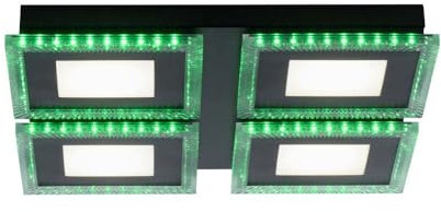 Just Light Deckenleuchte Deckenlampe Wohnzimmerlampe dimmbar Fernbedienung RGB LED L 44 cm