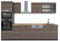Vicco Küchenzeile R-Line, Edelgrau/Anthrazit, 300 cm mit Hochschrank, ohne Arbeitsplatte
