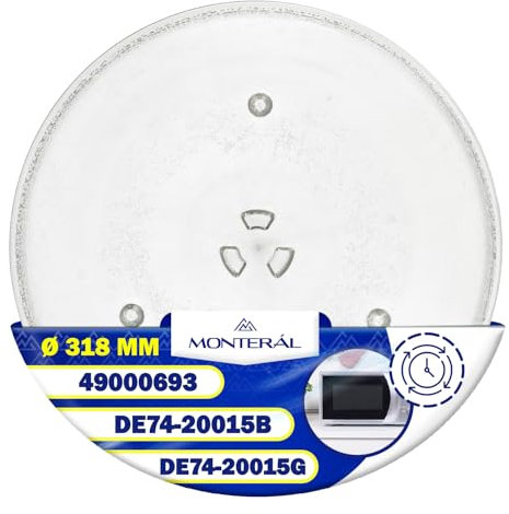 Microwave Plate Replacement Universal Ø318 mm with 3 Fixings with The Original Code DE74-20015B DE7420015B DE74-20015G DE7420015G for Samsung - MONTERAL