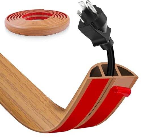 Kabelkanal Selbstklebend, 1M Flexibler Kabelschutz, Kabelabdeckung Kabelschacht Boden Kabelkanal für Netzkabel, Leicht zu Schneiden Montage für Haus Büro Schule