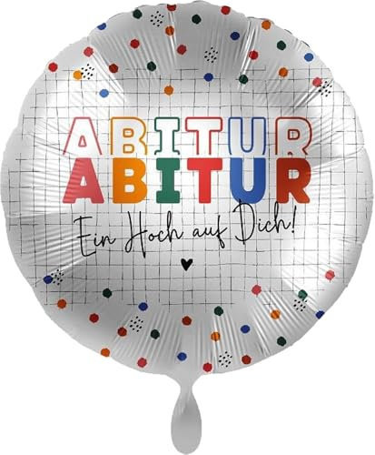 Folienballon * Abitur. Ein Hoch auf Dich! * als Deko und Geschenk zum bestandenen Abitur und Reifeprüfung | Größe: 43cm | Partydeko Luftballon Ballon