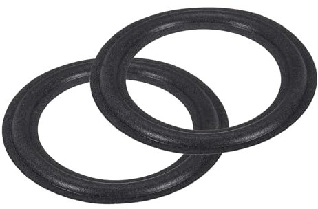 sourcing map 2 Pcs 6.5 Inch Foam Speaker Edge Surround Rings 98x143mm(IDxOD) Perforated Subwoofer Rings Replacement Parts for Speaker Repair or DIY,Black
