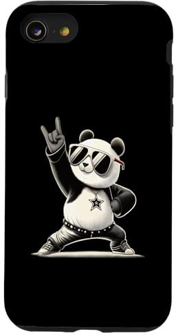 Retro Panda Mit Rockhand Sonnenbrille Geschenk Männer Frauen Hülle für iPhone SE (2020) / 7 / 8