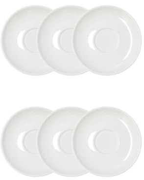 Bidasoa Set de 6 platos Serenity Hydrozero de porcelana 15 cm | Blanco, Porcelana, formato redondo, acabado brillo, 15 cm, 6 piezas, apilable, apto para microondas, apto para frigorífico