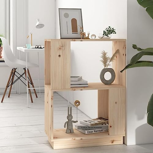 Owoxanthellate Bücherregal Kiefer Massiv 51x25x70 cm Standregal offenes Design, modernes Kleinregal als Raumteiler fürs Wohnzimmer Schlafzimmer Flur