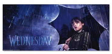 Wednesday Desk Mat XL Mousepad für Tastatur – Großes Gaming Mauspad 80 x 35 cm – Rutschfeste Unterseite – Offiziell lizenzierte Wednesday Addams Schreibtischunterlage
