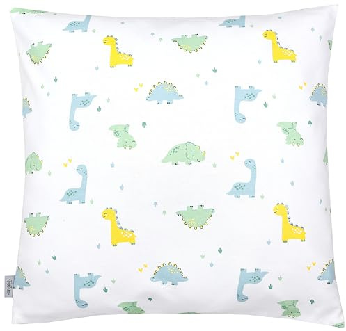 TupTam Kissenbezug Gemustert Bunte Kissenhüllen Dekokissen für Baby und Kinderzimmer, Farbe: Dinomotiv, Größe: 40 x 40 cm