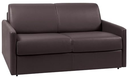 Vente-unique - Schlafsofa 2 Calife - Kunstleder - braun