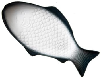 Roleader Plato de Porcelana Forma de Pez de 28 CM en Verde Oscuro, Bandeja para Servir Pescado y Aperitivos en Celebraciones y Restaurantes