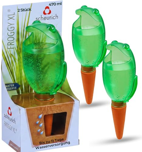 Scheurich Réservoir d'eau Distributeur d'eau Froggy XL, Green 470 ML, Hauteur 30 cm Vert