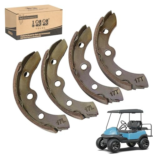 Golf Cart Brake Shoes for Club Car DS 1995-up,for Club Car Precedent 2004 up,and for Yamaha G1 G2 G8 G9 Golf Cart, for EZGO 1986.5-1996 OEM# 1018232-01 (2 Short, 2 Long)