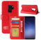 HualuBro Coque Galaxy S9 Plus, Premium Étui en Cuir PU Leather Wallet Portefeuille Housse Case Flip Cover avec Cartes Slots pour Samsung Galaxy S9 Plus 6.2 inch Smartphone (Rouge)