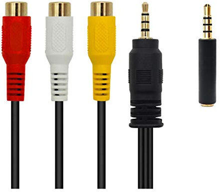 QiCheng&LYS Adattatore cavo jack audio, 3.5 mm spina maschio a RCA femmina stereo audio video cavo AUX per MP3/PC (25CM)