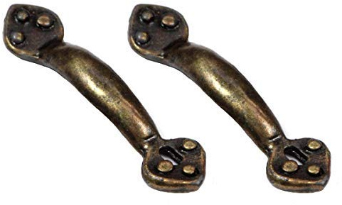 MyTinyWorld 2x DHM 1:12th Scale Tudor Style Antique Brass Handles