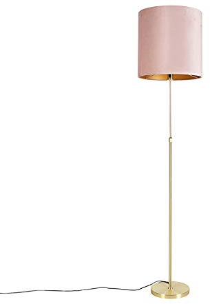 Qazqa Modern Stehleuchte mit Schirm, Stehlampe - Parte Fl - Rosa, max. 60W, Geeignet für LED, 186.5cm, Ideal als Flur, Küche lampe, Schlafzimmerlampe und Wohnzimmerlampe