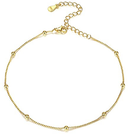 Chaîne Boule Plaqué Or pour Cheville Bijoux Bracelets de Pied Femme Fille
