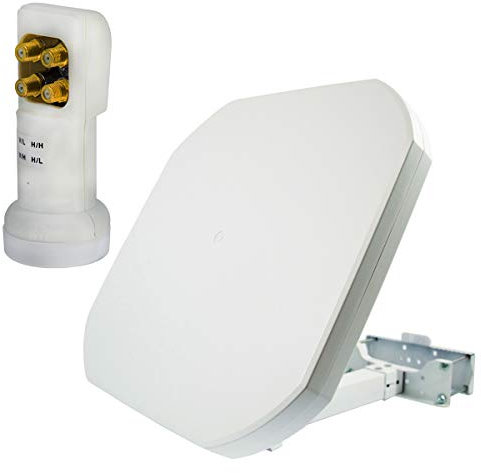 Premium X FLAT43 SAT Flachantenne Quattro LNB Satelliten-Antenne Sat-Anlage Multischalter-Betrieb für Mehrteilnehmer, Satellitenschüssel