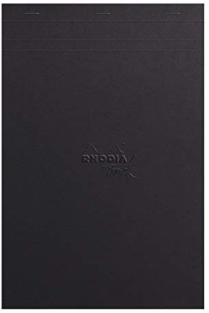 Rhodia 116112C - Black Maya pad A4+, 21x31,8 cm, 50 Blatt, blanko mikroperforiert und heraustrennbar, 120g, schwarz, 1 Stück