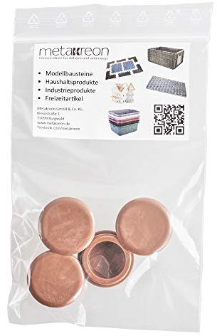 metakreon 4er Pack Stopfen Abdeckkappen für Abstandhalter Handlaufträger Handlaufhalter für Geländer (Eiche)