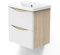 AICA sanitaire Meuble sous Vasque De Salle De Bain Suspendu Blanc et Bois Clair avec Lavabo Espace De Rangement 50cm
