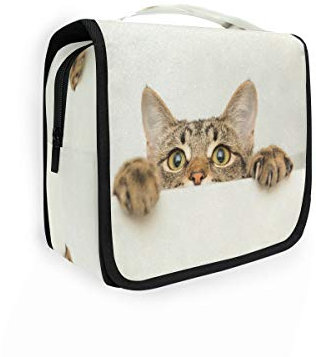 RXYY Trousse de toilette pliable à suspendre pour salle de bain Motif chat vintage