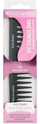 Brushworks Peine Antiestático de Dientes Anchos de Carbono 70 g
