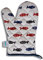 Maritime Ofenhandschuhe Topflappen mit Fisch Motiv | Aus 100% Baumwolle, 17 cm x 30 cm | 1 Stück