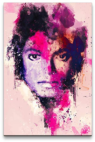 Michael Jackson Porträt Abstrakt Kunst King of Pop Legende 60x90cm Leinwandbild