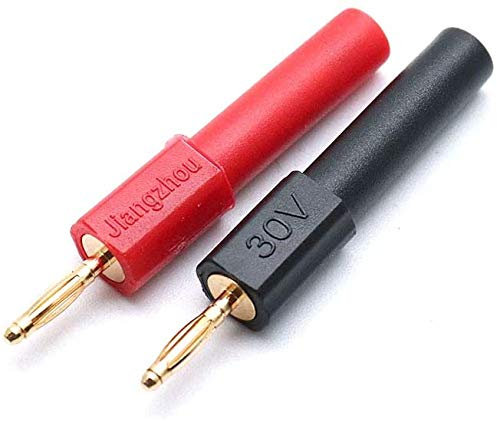 2mm Banana Male Pluge to 4mm Female Socket Probe Connectors Black + Red - (2 Pcs)