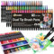 Rotuladores Lettering, 72 Colores Rotuladores Punta Pincel y Punta Fina Acuarelables Profesionales Brush Pen Marcadores para Niños Adultos, Bullet Journal, Mandala, Caligrafía, Libros para Colorear
