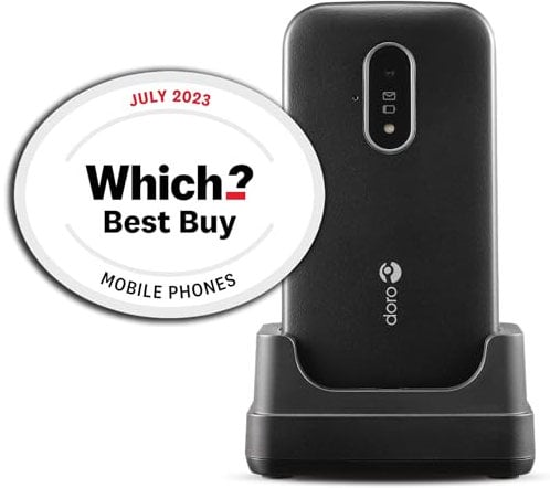 Doro 6820 4G Unlocked Flip Mobile Phone for Seniors with Talking Number Keys, 2MP Camera, Assistance Button and Charging Cradle [UK and Irish Version]