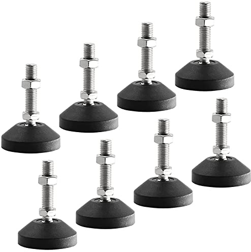 SHUIOG Lot de 8 pieds réglable M12 x 50 mm - Vis de réglage - Pied de meuble - Peut porter - Pieds réglables - Vis réglables - Pied réglables - Inclinaison maximale de 20 ° (8PCS M12 x 50mm x Ø40mm)